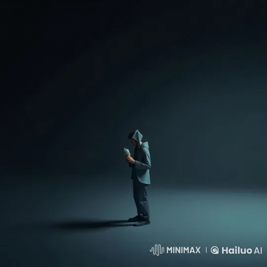 Man's Emotional Shift in Minimalist Live2D Animation – AI Generated Video | Hailuo AI