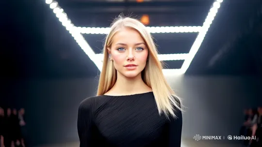 Stunning Model in Sleek Gown on Paris Runway – AI Generated Video | Hailuo AI