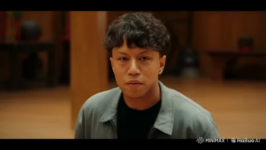 Young Kungfu Practitioner Demonstrates Mastery in Dojo – AI Generated Video | Hailuo AI