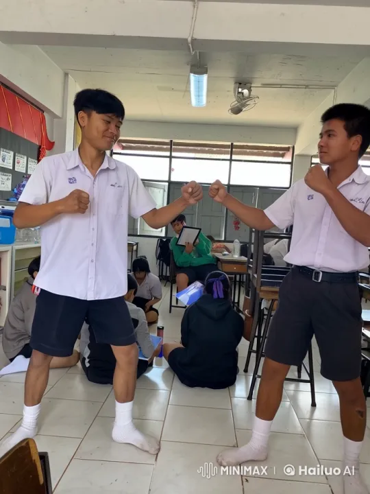 Live2D Animation: Boys Practicing Kungfu in Classroom – AI Generated Video | Hailuo AI
