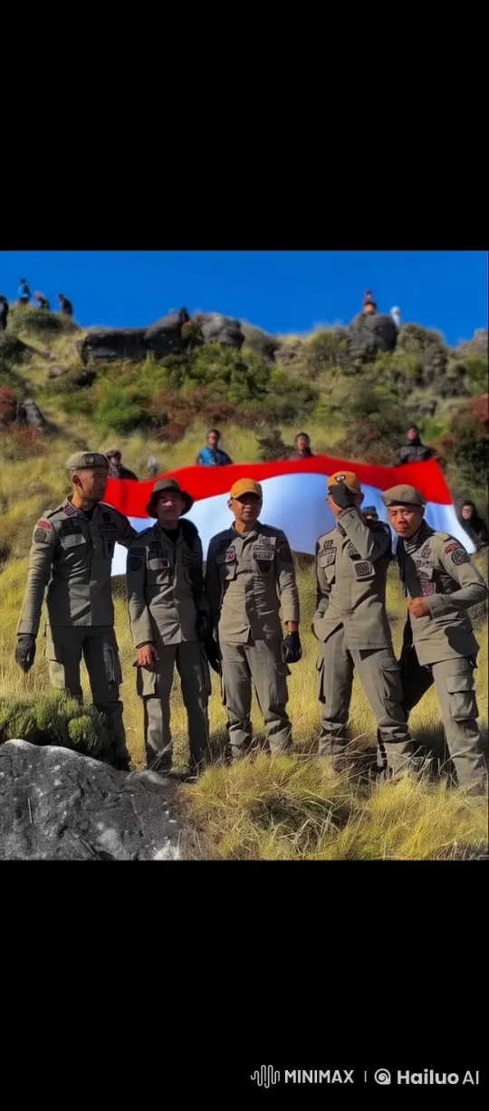 Uniformed Officers Displaying Flag on Hillside with Live2D Animation – AI Generated Video | Hailuo AI