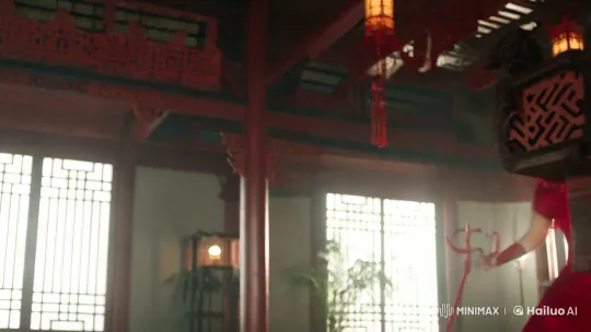 Traditional Opulence: Woman Possessed by Red Smoke Entity – AI Generated Video | Hailuo AI