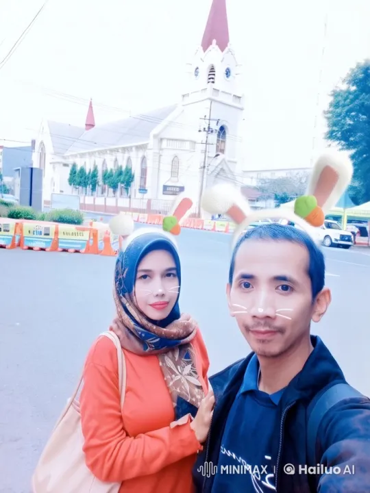 Animated Characters with Bunny Ears in Urban Church Setting – AI Generated Video | Hailuo AI