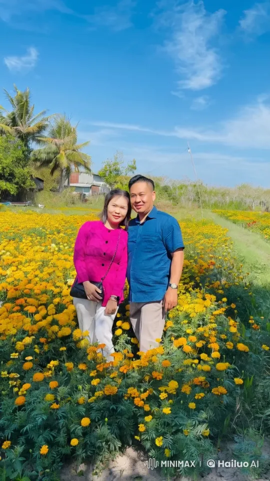 Couple Training in Marigold Field with Dramatic Fight Scene – AI Generated Video | Hailuo AI
