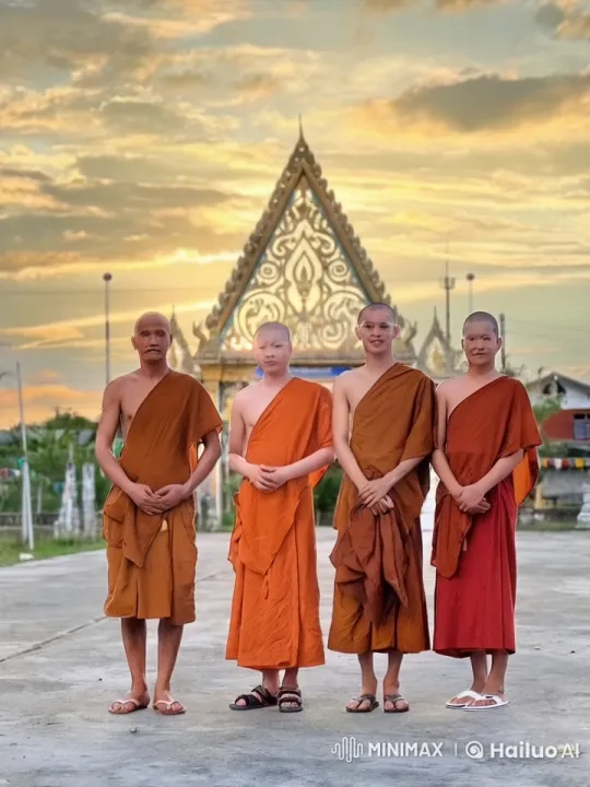 Monks Display Martial Arts at Sunset Temple – AI Generated Video | Hailuo AI