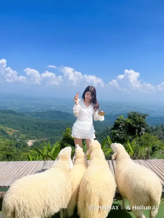 Kung Fu Woman and Sheep Dance in Mountain Scenery – AI Generated Video | Hailuo AI
