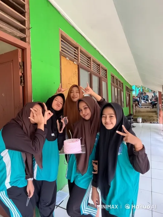 Colorful Kung Fu Routine in School Corridor with Cake – AI Generated Video | Hailuo AI