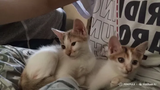 Cute Kittens Play Fight on Bed in Live2D Animation – AI Generated Video | Hailuo AI
