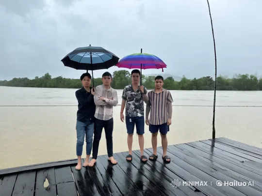 Rainy Riverbank Kungfu Fight in Live2D Animation – AI Generated Video | Hailuo AI