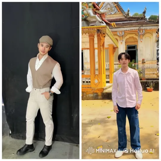 Two Men, Two Styles: Confident Casual vs. Cultural Curiosity – AI Generated Video | Hailuo AI