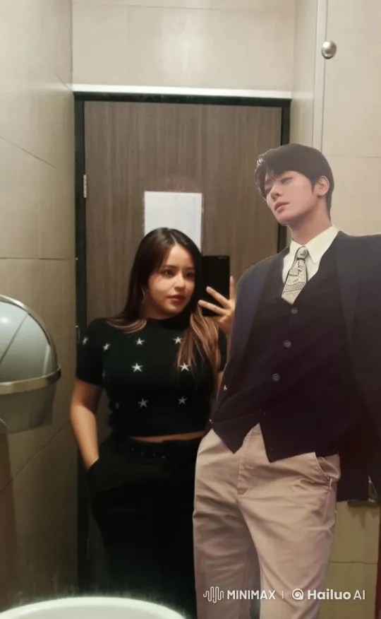 Live2D Animated Couple Shares Passionate Kiss in Bathroom – AI Generated Video | Hailuo AI
