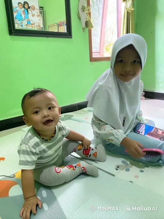 Child's Joyful Play in Colorful Room with Observer – AI Generated Video | Hailuo AI