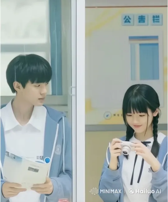 Young Couple's Tender Embrace in Classroom Setting – AI Generated Video | Hailuo AI