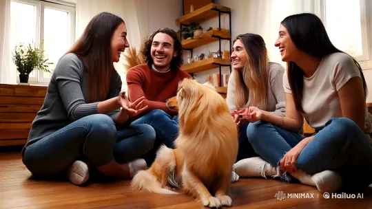 Intimate Friendship Captured in Sunlit Home – AI Generated Video | Hailuo AI