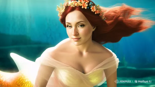 Enchanting Mermaid Glides Through Colorful Underwater World – AI Generated Video | Hailuo AI