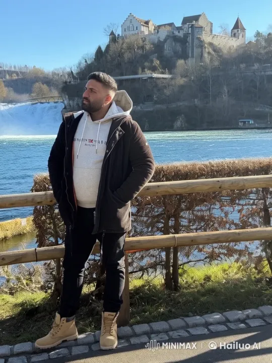 Kungfu Practitioner Showcases Skills by Waterfront Castle – AI Generated Video | Hailuo AI