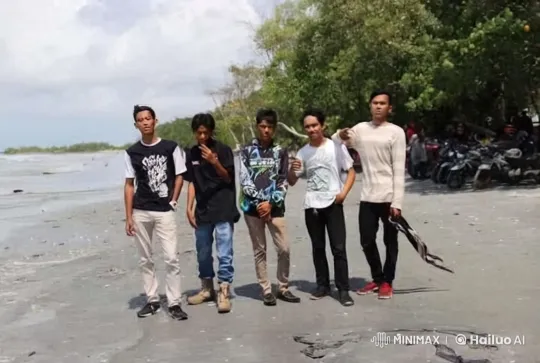 Young Men Engage in Beach Fight Amidst Tensions – AI Generated Video | Hailuo AI