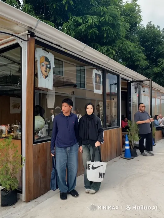 Lively Kung Fu Battle Outside Café – AI Generated Video | Hailuo AI