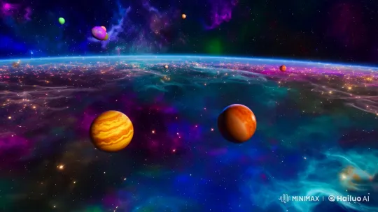 Stunning Cosmic Dance: Planet's Explosive Birth – AI Generated Video | Hailuo AI