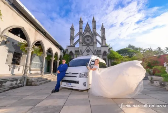 Live2D Wedding Fight: Couple Battles in Churchyard – AI Generated Video | Hailuo AI