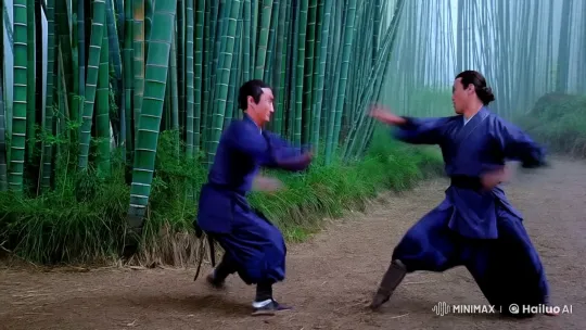 Martial Arts Fight in Bamboo Forest – AI Generated Video | Hailuo AI
