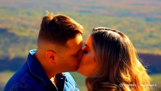 Couple Kisses as Camera Explores Vast Landscape – AI Generated Video | Hailuo AI