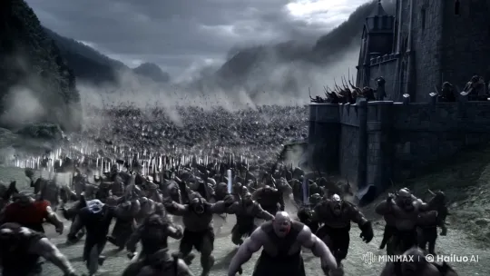 Battlefield Chaos: Orcs Assault Ancient Fortress – AI Generated Video | Hailuo AI