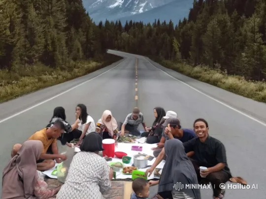 Picnickers Flee as Tsunami Approaches in Mountainous Landscape – AI Generated Video | Hailuo AI