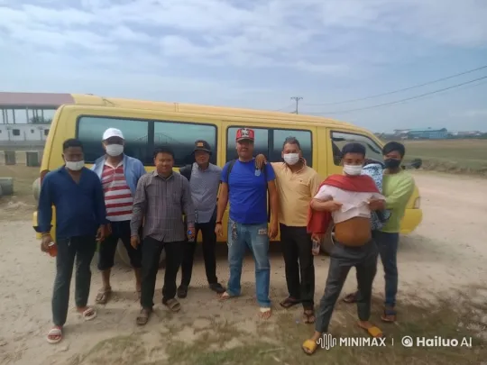 Seven Men Pose Casually by Yellow Van in Live2D Animation – AI Generated Video | Hailuo AI