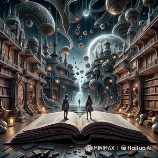Magical Portal Revealed in Enchanting Animated Library – AI Generated Video | Hailuo AI