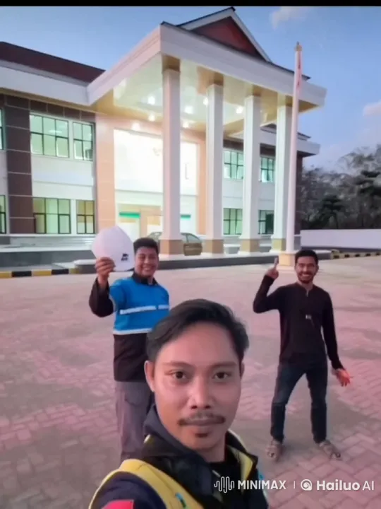 Three Men Display Martial Arts Skills in Front of Grand Building – AI Generated Video | Hailuo AI