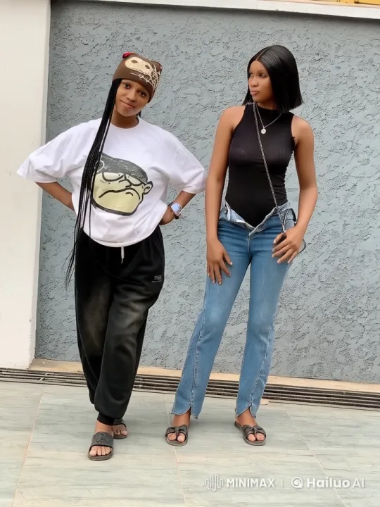 Two Women Pose for Live2D Animation Test – AI Generated Video | Hailuo AI