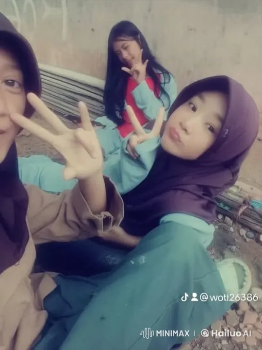 Animated Friendship Scene with Peace Signs – AI Generated Video | Hailuo AI