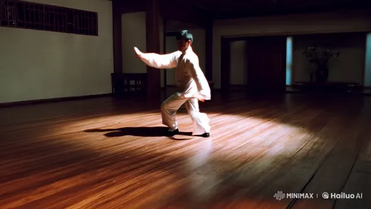 Graceful Wing Chun Practitioner in Dynamic Kung Fu Display – AI Generated Video | Hailuo AI