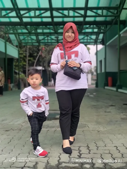 Woman and Boy Playfully Practice Kung Fu in Matching Outfits – AI Generated Video | Hailuo AI