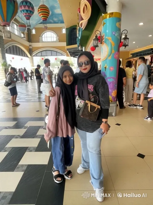 Festive Indoor Gathering with Two Women in Casual Attire – AI Generated Video | Hailuo AI