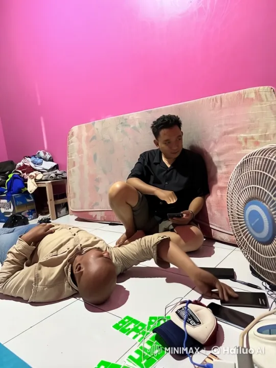 Vibrant Room with Two Relaxing Individuals – AI Generated Video | Hailuo AI