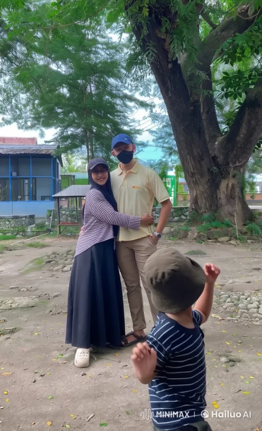 Couple Embraces as Child Practices Kungfu in Live2D Animation – AI Generated Video | Hailuo AI
