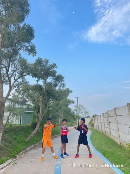 Boys Practicing Kungfu on a Tree-Lined Path – AI Generated Video | Hailuo AI