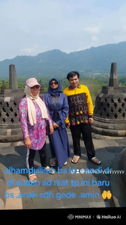 Peaceful Moment at Borobudur Temple with Vibrant Figures – AI Generated Video | Hailuo AI