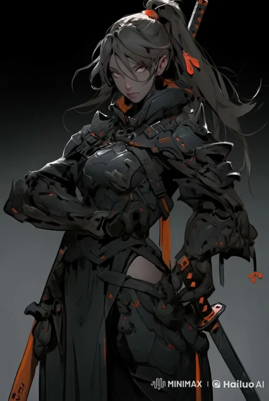 Futuristic Character in Live2D with Armor and Sword – AI Generated Video | Hailuo AI