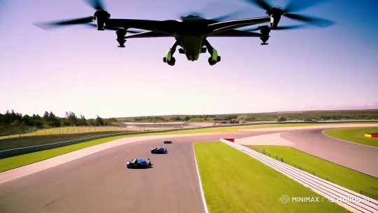Supercars Race: Aerial to On-Board High-Speed Chase – AI Generated Video | Hailuo AI