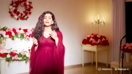 Romantic Woman Sings Love Ballad in Elegant Setting – AI Generated Video | Hailuo AI