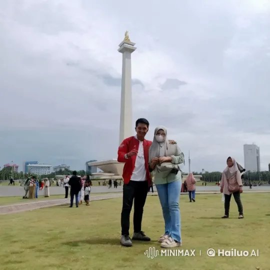 Couple Practicing Kung Fu at Monas, Jakarta – AI Generated Video | Hailuo AI