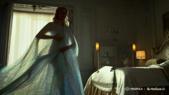 Mystical Transformation: Woman to Grizzly Bear in Elegant Bedroom – AI Generated Video | Hailuo AI