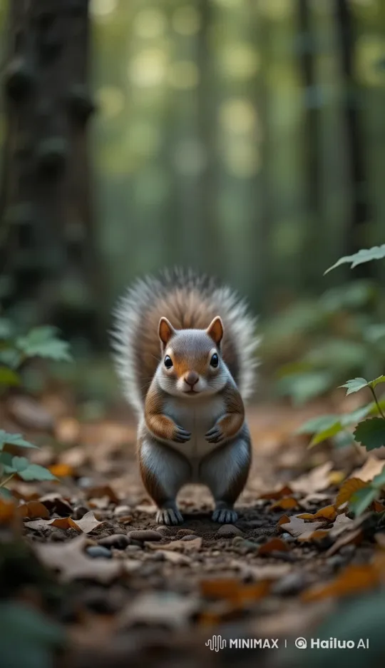 Cheerful Squirrel in a Lush, Sunlit Forest – AI Generated Video | Hailuo AI