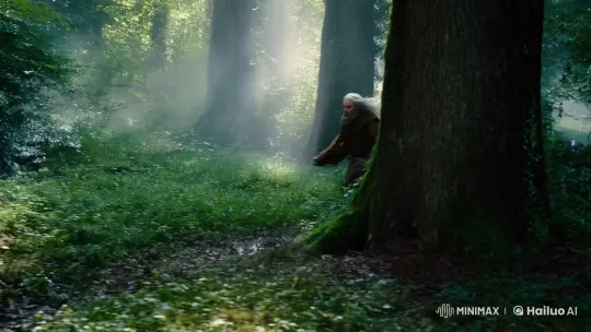 Druid Evades Enemy Chase Through Misty Forest – AI Generated Video | Hailuo AI