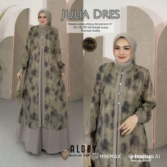 Alody Muslim Fashion: Julia Dress Showcases Elegant Modesty and Wing Chun Grace – AI Generated Video | Hailuo AI