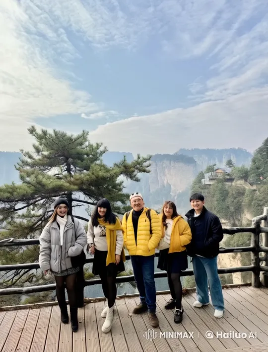Five Martial Artists Perform Dynamic Kungfu on Mountainous Background – AI Generated Video | Hailuo AI
