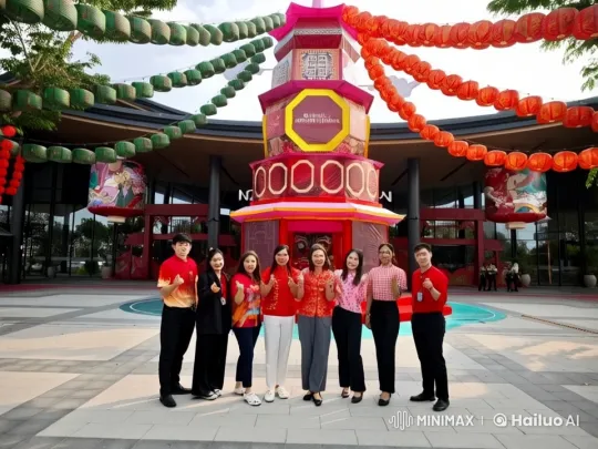 Nine People Perform Dynamic Kung Fu in Festive Setting – AI Generated Video | Hailuo AI